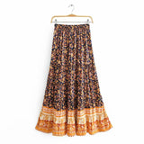 Boho 2 Piece Set, Matching Crop Top and Maxi Skirt, Jasmine in Navy - Wild Rose Boho