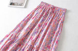 Boho Skirt, Maxi Skirt, Wild Floral in Pink - Wild Rose Boho