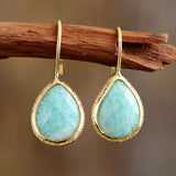 Boho Earrings, Dangle Earrings, Cute Elegant Blue Amazonite - Wild Rose Boho