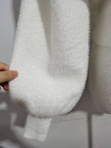 Autumn Winter 2 Piece Set, Matching Jacket and Mini Skirt, Furry Vintage Winter in Show White - Wild Rose Boho