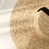 Boho Hat, Sun Hat, Beach Hat, Wide Brim Straw Hat 12, 15 and 18 cm, Black and White Ribbon - Wild Rose Boho