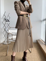 Boho Autumn Blazer, Vintage Plaid Blazer Xena in Brown