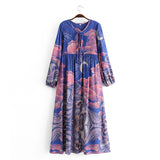 Boho Dress, Gown, Blue Eclipse Flower - Wild Rose Boho