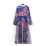 Boho Dress, Gown, Blue Eclipse Flower - Wild Rose Boho