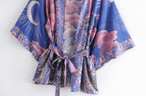 Boho Robe, Kimono Robe, Blue Eclipse Flower - Wild Rose Boho