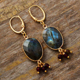 Boho Earrings, Dangle Earrings, Labradorite