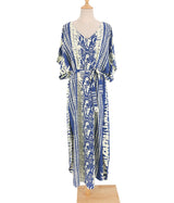 Beach Dress, Cover Up, Kaftan Dress, Blue Tie Dry - Wild Rose Boho