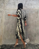Beach Dress, Cover Up, Kaftan Dress, Black Tie Dry - Wild Rose Boho