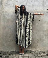 Beach Dress, Cover Up, Kaftan Dress, Black Tie Dry - Wild Rose Boho