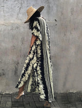 Beach Dress, Cover Up, Kaftan Dress, Black Tie Dry - Wild Rose Boho