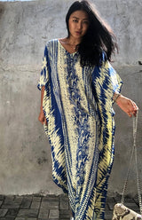 Beach Dress, Cover Up, Kaftan Dress, Blue Tie Dry - Wild Rose Boho