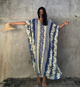 Beach Dress, Cover Up, Kaftan Dress, Blue Tie Dry - Wild Rose Boho