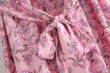 Boho Robe, Kimono Robe, Pink Susan Vine - Wild Rose Boho