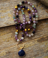 Boho Necklace, Fluorite Lapis