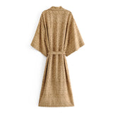 Boho Robe, Kimono Robe, Gold Tiger - Wild Rose Boho