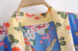 Boho Robe, Kimono Robe, Peony Blue Bird - Wild Rose Boho
