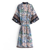 Boho Robe, Kimono Robe, Blue Flamingo - Wild Rose Boho