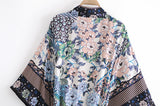 Boho Robe, Kimono Robe, Blue Flamingo - Wild Rose Boho