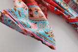 Boho Robe, Kimono Robe, Wild Flower Kelly Red - Wild Rose Boho