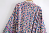 Boho Robe, Kimono Robe, Lovely Purple Verbena - Wild Rose Boho