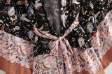 Boho Robe, Kimono Robe, Black Lari Bird - Wild Rose Boho