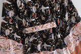 Boho Robe, Kimono Robe, Black Lari Bird - Wild Rose Boho