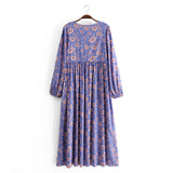 Boho Dress, Gown, Dwarf Purple Iris - Wild Rose Boho