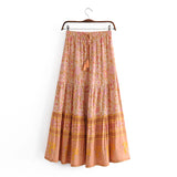 Boho Skirt, Hippie Skirts, Maxi Skirt, Crimson Fire Pink