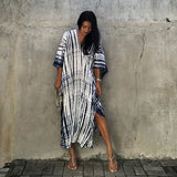 Beach Dress, Maxi Boho Dress, Kaftan Dress, Jose Tie Dry in Blue and White - Wild Rose Boho