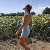 Beach Dress, Cover Up, Mini Dress. Halter Backless Dress, Sierra in Black, White, Pink and Blue - Wild Rose Boho