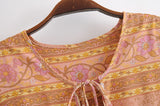 Boho Dress, Gown, Camila Indian Flower Pink - Wild Rose Boho