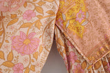 Boho Dress, Gown, Camila Indian Flower Pink - Wild Rose Boho
