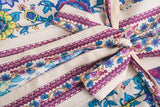 Boho Robe, Kimono Robe, Beach Cover up, Purple Peony Bird