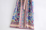 Boho Robe, Kimono Robe, Beach Cover up, Purple Peony Bird