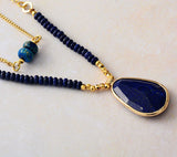 Boho Necklace, 2 Layers Lapis