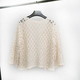 Boho Cardigan,Vinatge Crochet Cardigan Blouse, Marry White and Apricot - Wild Rose Boho