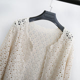 Boho Cardigan,Vinatge Crochet Cardigan Blouse, Marry White and Apricot - Wild Rose Boho