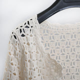 Boho Cardigan,Vinatge Crochet Cardigan Blouse, Marry White and Apricot - Wild Rose Boho