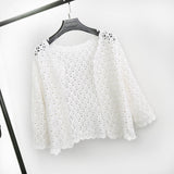 Boho Cardigan,Vinatge Crochet Cardigan Blouse, Marry White and Apricot - Wild Rose Boho
