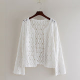 Boho Cardigan,Vinatge Crochet Cardigan Blouse, Marry White and Apricot - Wild Rose Boho