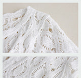 Boho Cardigan,Vinatge Crochet Cardigan Blouse, Marry White and Apricot - Wild Rose Boho