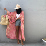Boho Robe, Beach Robe, Black, Hoodie Robe Green Pink Tie Dry - Wild Rose Boho