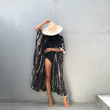 Boho Robe, Beach Robe, Black, Hoodie Robe Green Pink Tie Dry - Wild Rose Boho