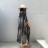 Boho Robe, Beach Robe, Black, Hoodie Robe Green Pink Tie Dry - Wild Rose Boho