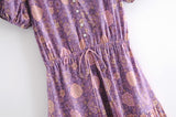Mini Dress, Boho Dress, Sundress, Purple Clementine Rose - Wild Rose Boho