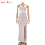 Beach Dress, Cover Up, Maxi Dress. Crochet Backless Dress, Julieta in White - Wild Rose Boho