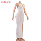 Beach Dress, Cover Up, Maxi Dress. Crochet Backless Dress, Julieta in White - Wild Rose Boho