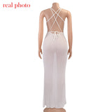 Beach Dress, Cover Up, Maxi Dress. Crochet Backless Dress, Julieta in White - Wild Rose Boho