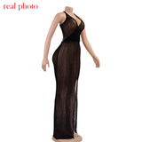 Beach Dress, Cover Up, Maxi Dress. Crochet Backless Dress, Julieta in Black and Apricot - Wild Rose Boho