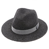 Boho Hat, Sun Hat, Beach Hat, Raffia Grass Fedora Jazz Hat, Mia Black Caramel - Wild Rose Boho